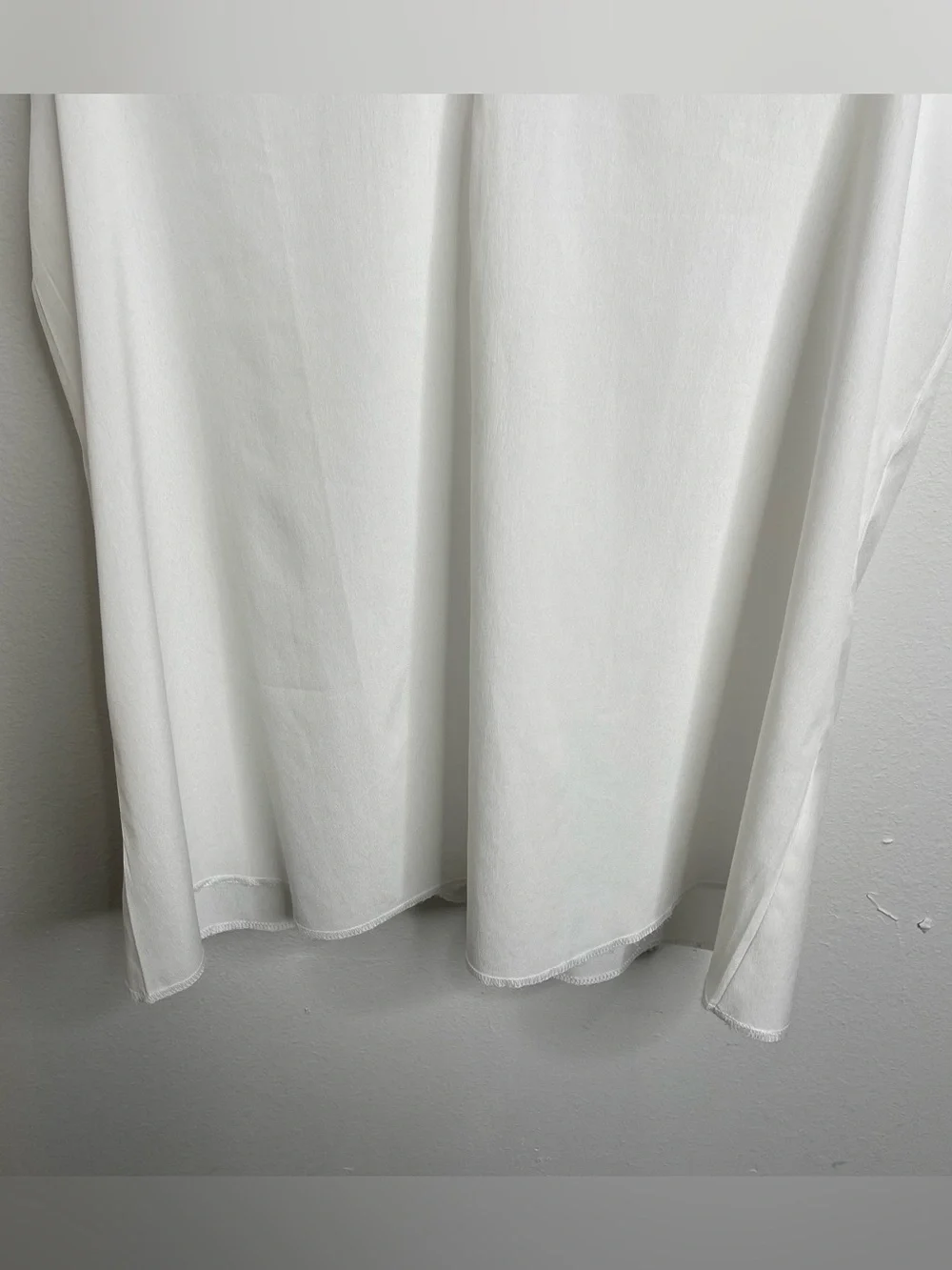 Free People FP One White Slip Cami Tunic Dress L Made in India Sheer Deep V Neck - Picture 10 of 16